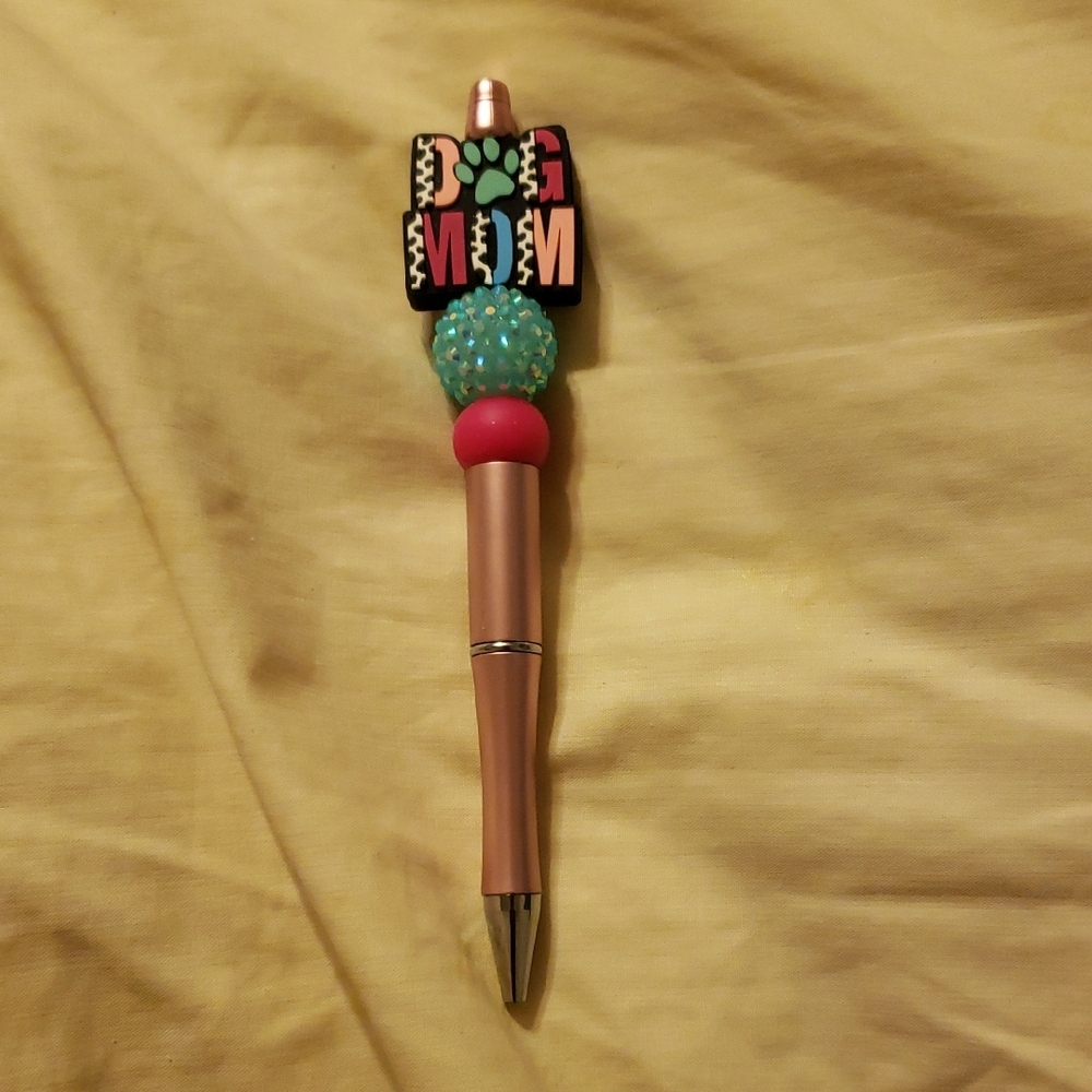 New Handmade Dog Mom Focal Bead Beaded Pen